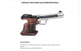PISTOLET FEIN AW93 22LR DROITIER SMALL