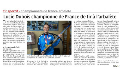 Lucie a les honneurs de la Nouvelle République